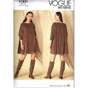 Vogue V1821 Misses XS to XXL Loose-Fitting Dress Uncut Sewing Pattern